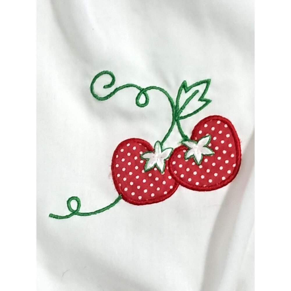 Vintage Healthtex Baby Girls White Romper With Strawberry Embroidery  12 Months - Picture 7 of 8